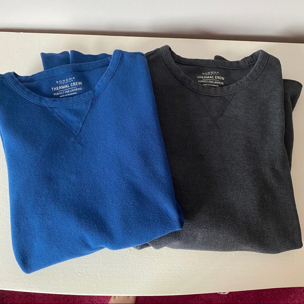 Dark gray and blue Sonoma thermal, men’s large